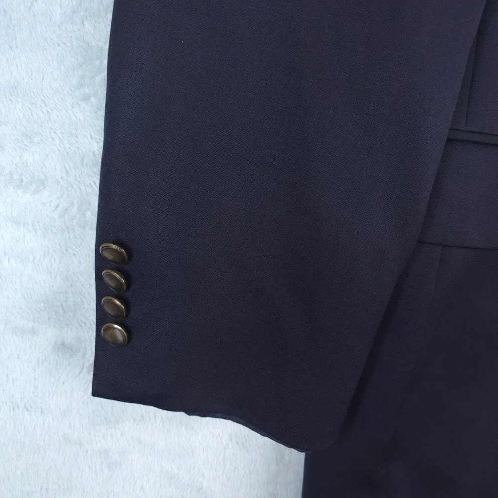 Stafford Executive Blazer Mens 44R Navy Blue‎ Wool Sport Coat